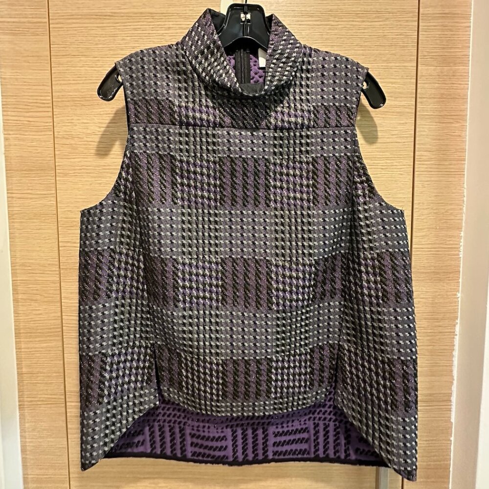 3.1 Phillip Lim - Mock Neck Tank Top (Size 8 / Color: Purple Plaid)